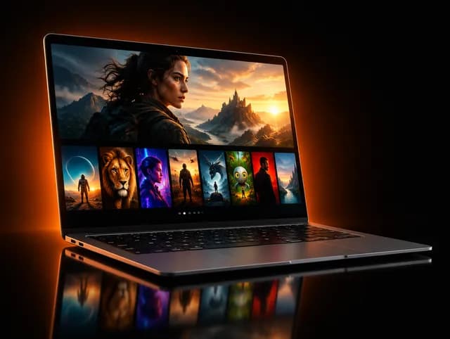Laptop met een streaming-app
